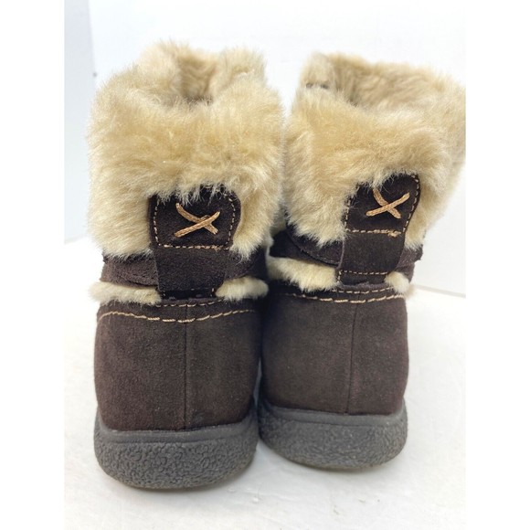 Bare Traps Lauree Boots 8M Brown Suede with Faux Fur Lining Zip Side - Picture 7 of 13